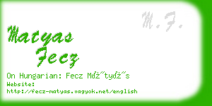 matyas fecz business card